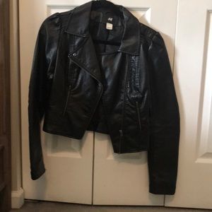 H&M black leather jacket
